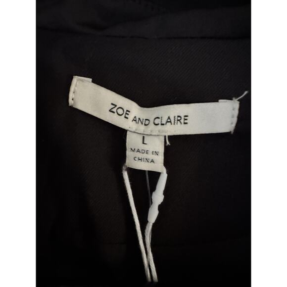 NWT Zoe And Claire Double Breasted Midi Dress Black Size Large - Picture 9 of 11